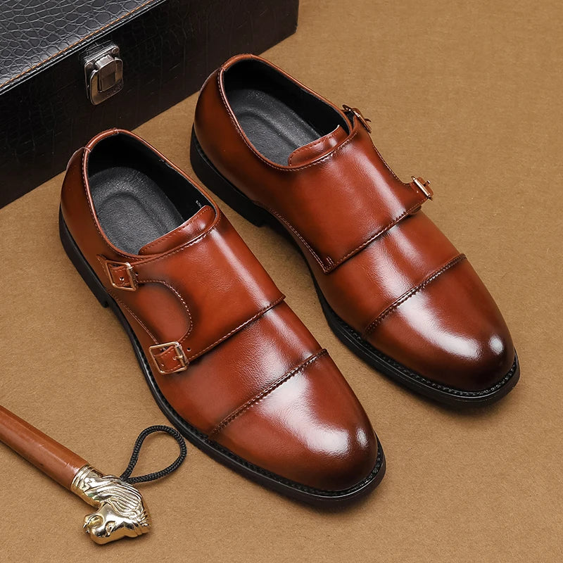 Men's Double Monk Strap Formal Shoes | Cap Toe