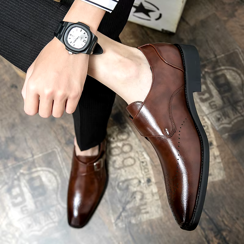 Men's Monk Strap Formal Oxford Shoes | Brogue Toe
