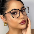 Women’s Retro Oversized Cat-Eye Glasses | Clear Frame