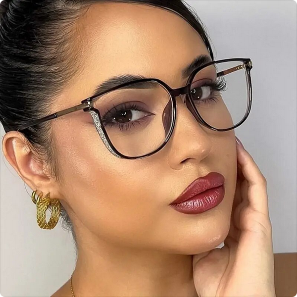 Women’s Retro Oversized Cat-Eye Glasses | Clear Frame