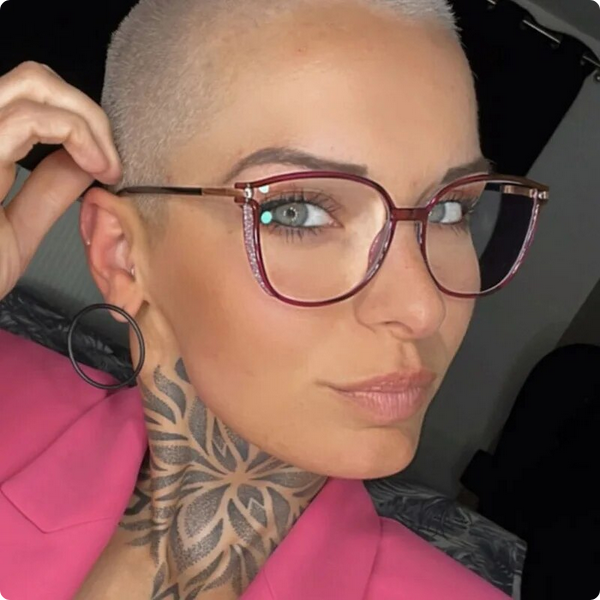 Women’s Retro Oversized Cat-Eye Glasses | Clear Frame