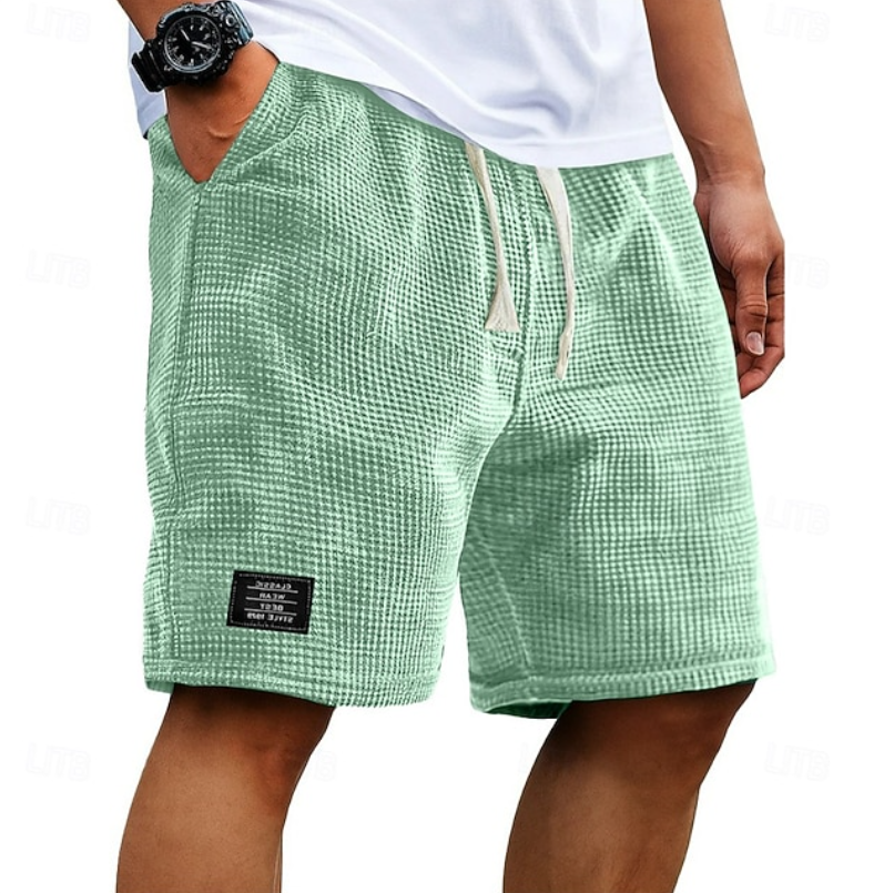 Men's Casual Waffle Knit Shorts | with Drawstring