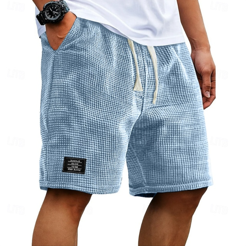 Men's Casual Waffle Knit Shorts | with Drawstring
