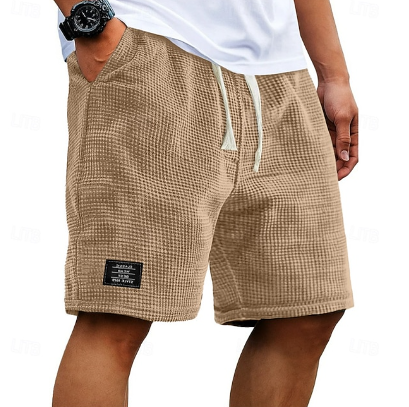 Men's Casual Waffle Knit Shorts | with Drawstring