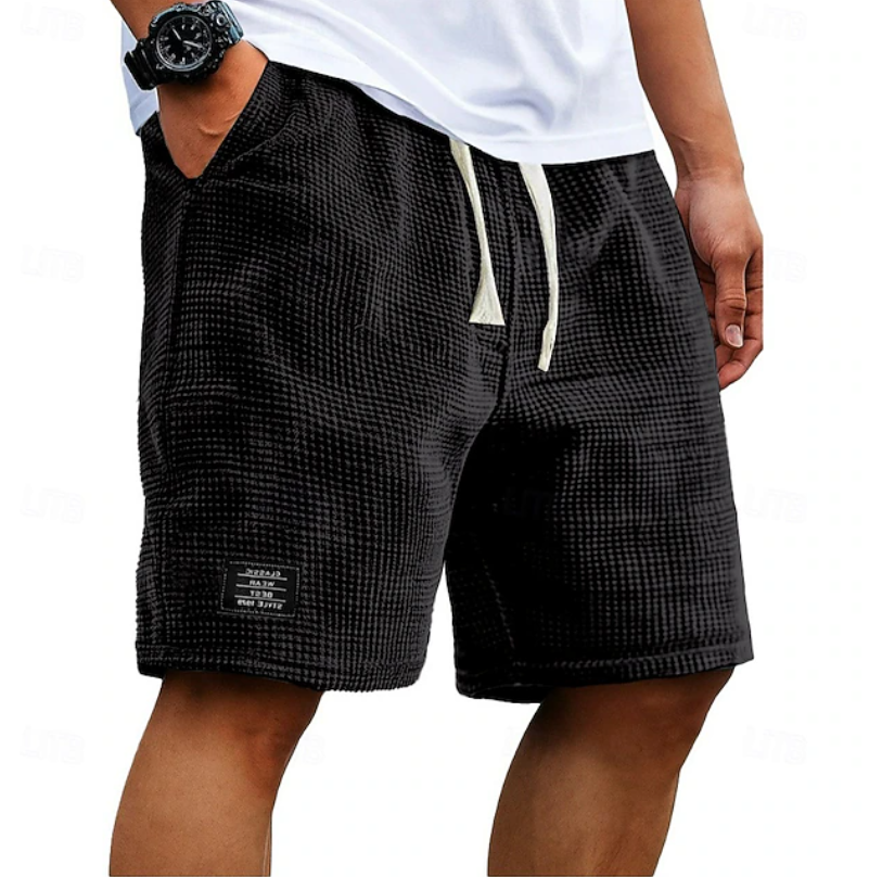 Men's Casual Waffle Knit Shorts | with Drawstring