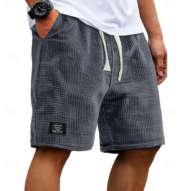 Men's Casual Waffle Knit Shorts | with Drawstring