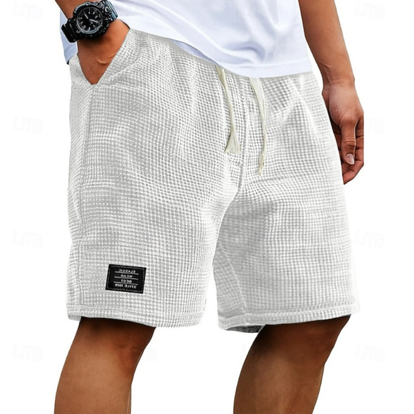 Men's Casual Waffle Knit Shorts | with Drawstring