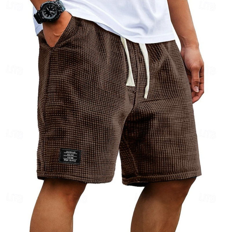 Men's Casual Waffle Knit Shorts | with Drawstring