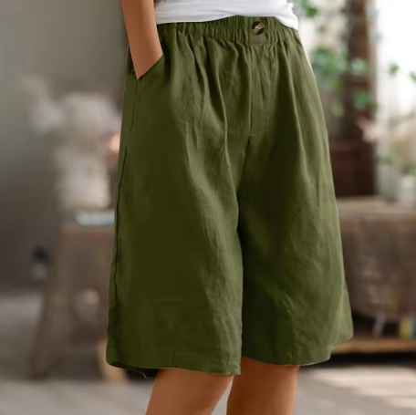 Women's Summer Bermuda Shorts with Pockets | Wide Leg