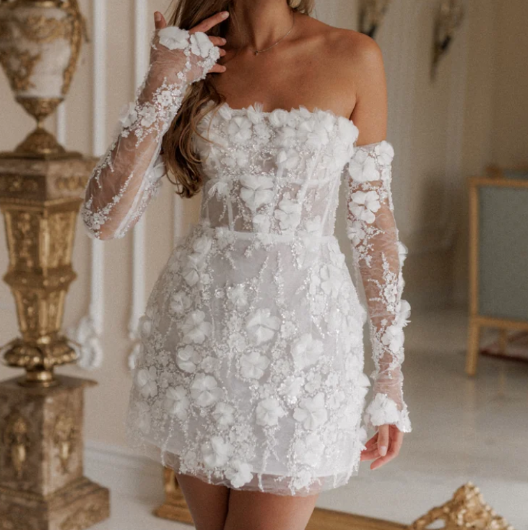 Women's Off-The-Shoulder Bridal Corset Dress | Mini