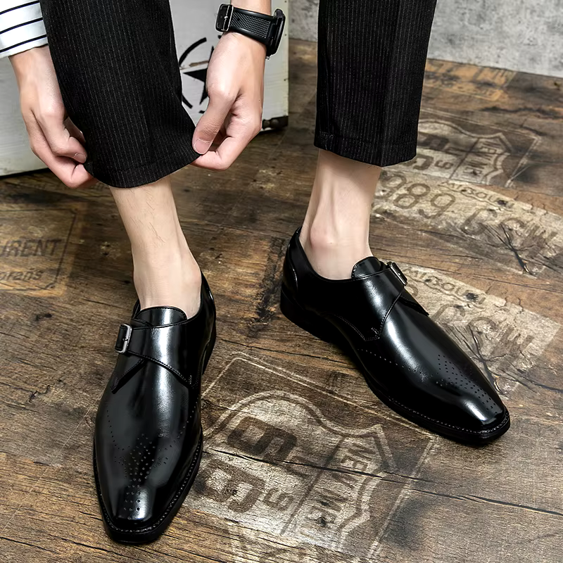 Men's Monk Strap Formal Oxford Shoes | Brogue Toe