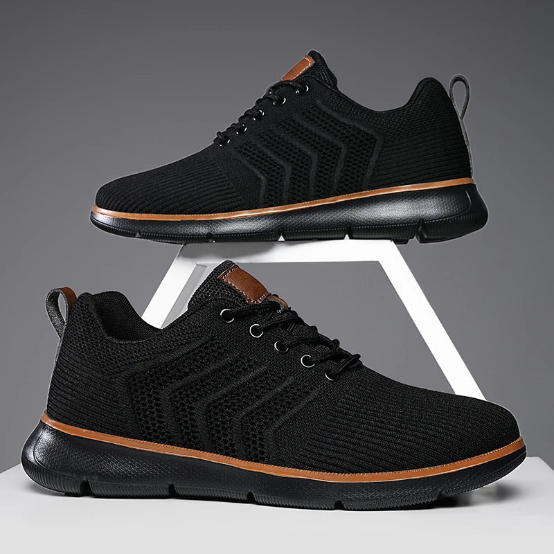 Men's Knit Casual Walking Sneakers | Low-Top