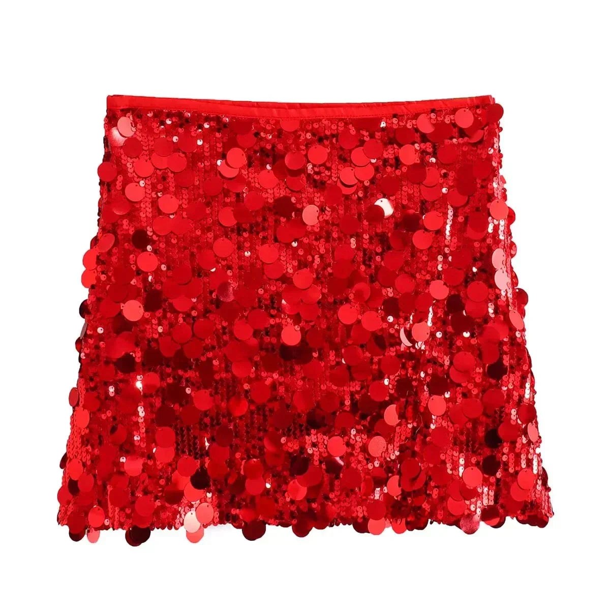 Glittery High-Waisted Mini Skirt for Women