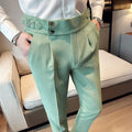 Men's High-Waisted Formal Pants | Slim Fit