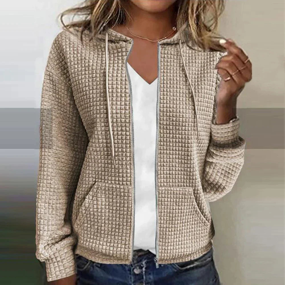 Women's Casual Full-Zip Hooded Transitional Jacket