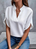 Casual Women's V-Neck Short Sleeve Blouse