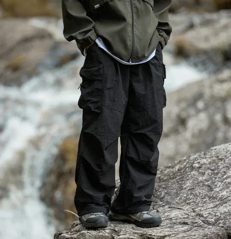 Men's Baggy Outdoor Cargo Pants | Multi-Pocket