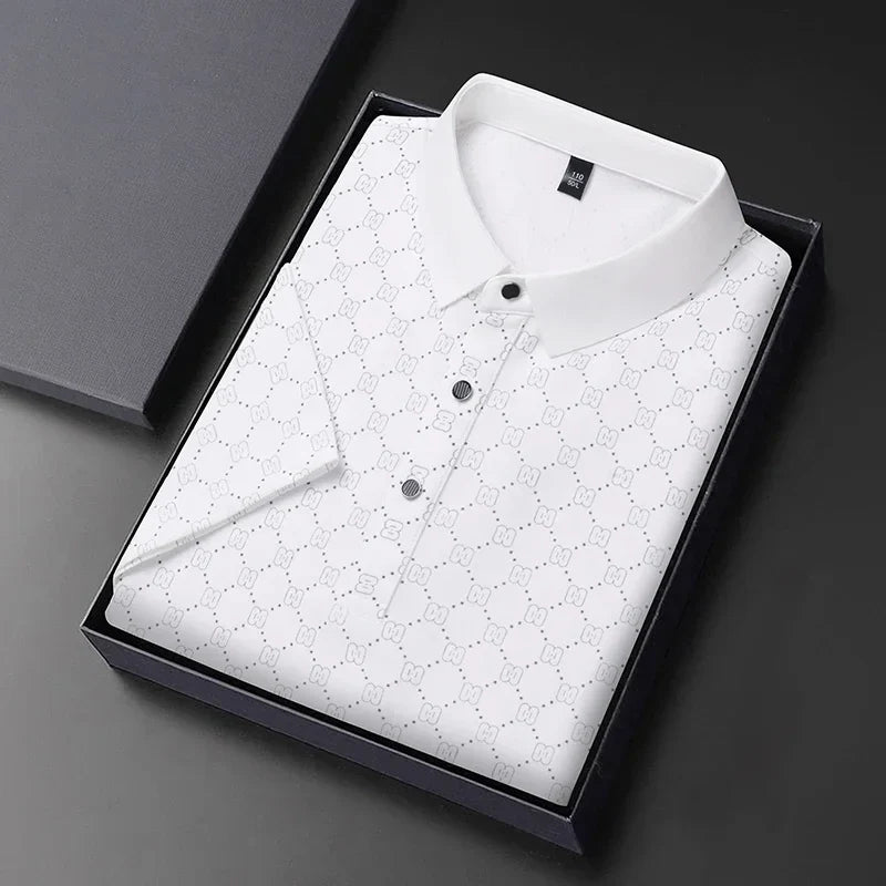 Men's Business Casual Collared Polo Shirt | Short Sleeve