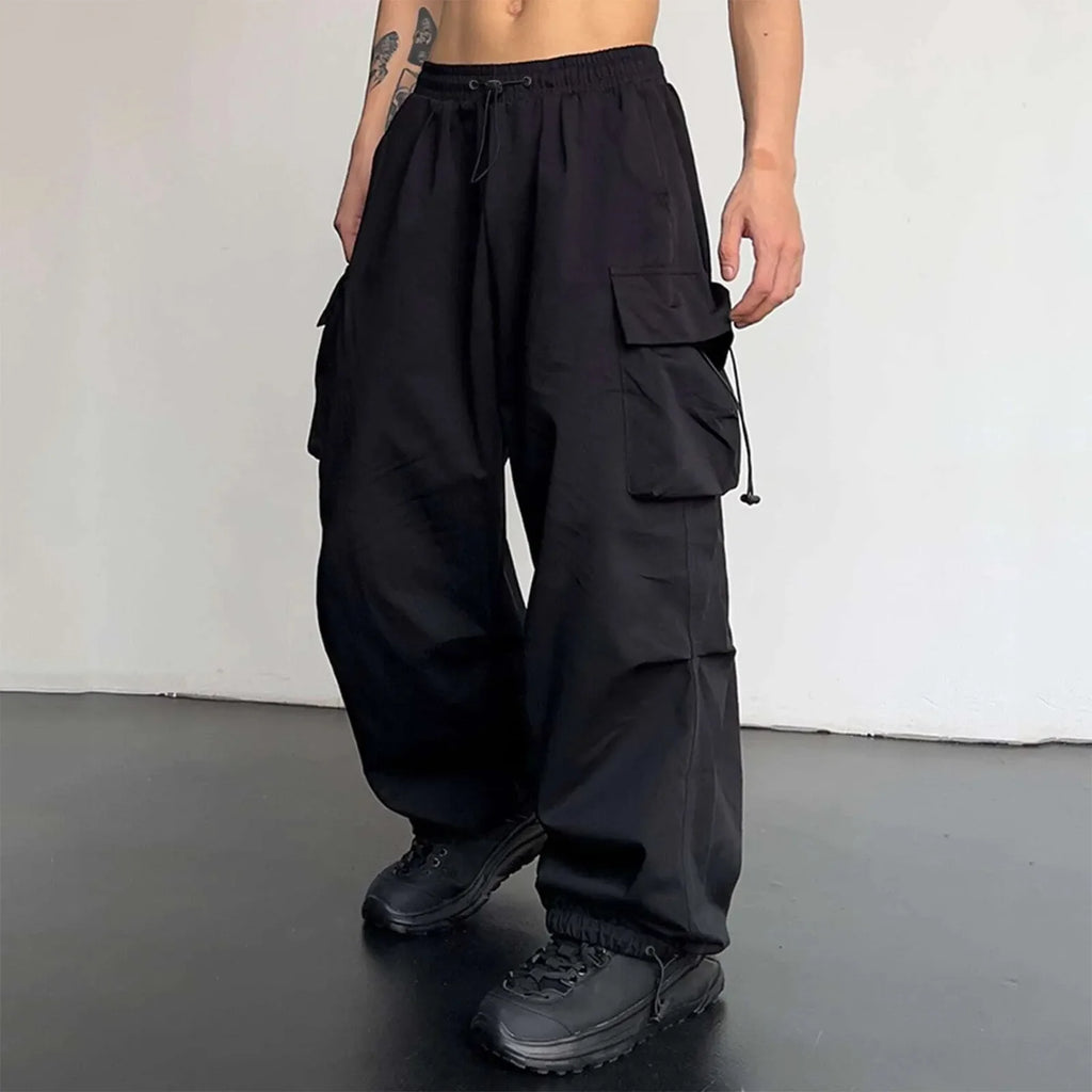 Men's Y2K Streetwear Baggy Cargo Pants | with Drawstring Waist
