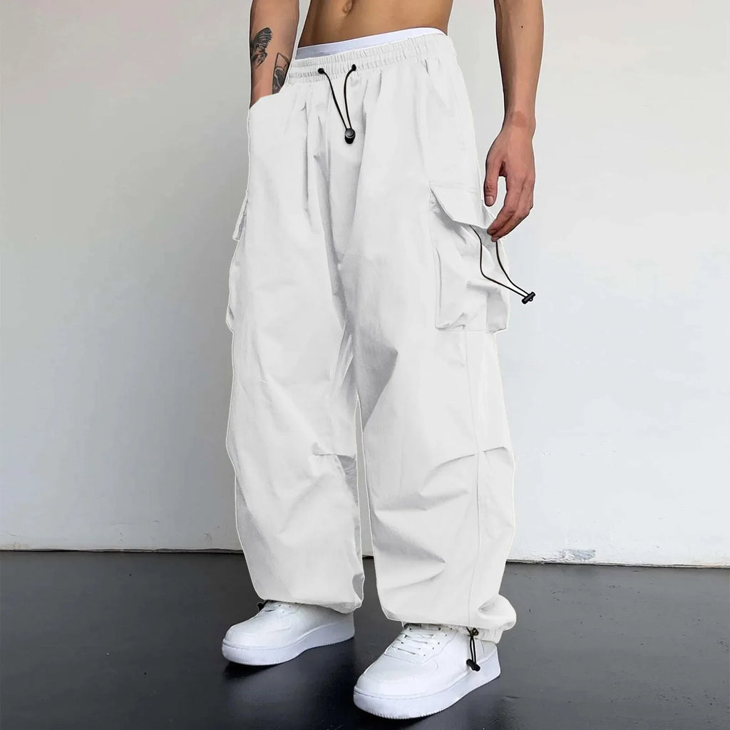 Men's Y2K Streetwear Baggy Cargo Pants | with Drawstring Waist