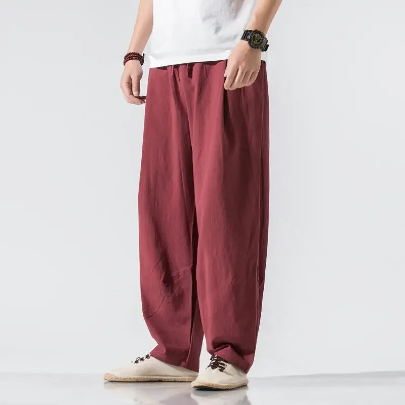 Men's Loose Fit Casual Harem Trousers | Wide Leg