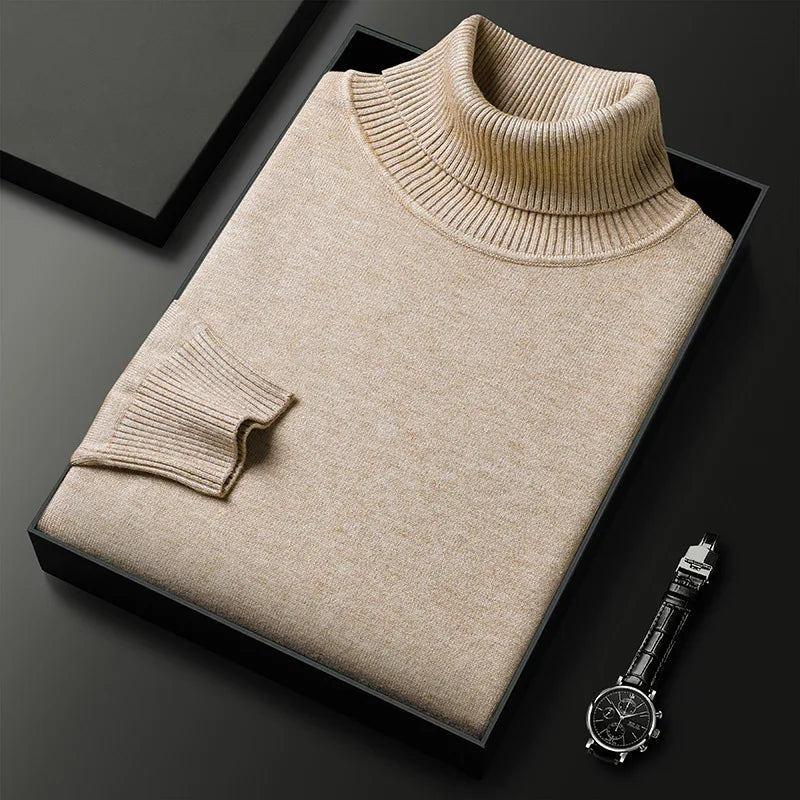 Men's Winter Knit Turtleneck Sweater | Long Sleeve