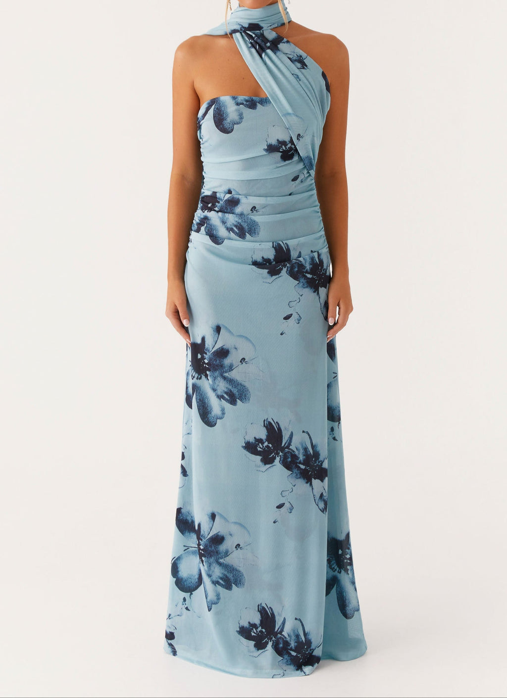 Maxi Dress - Blue Black Floral
