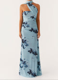 Maxi Dress - Blue Black Floral