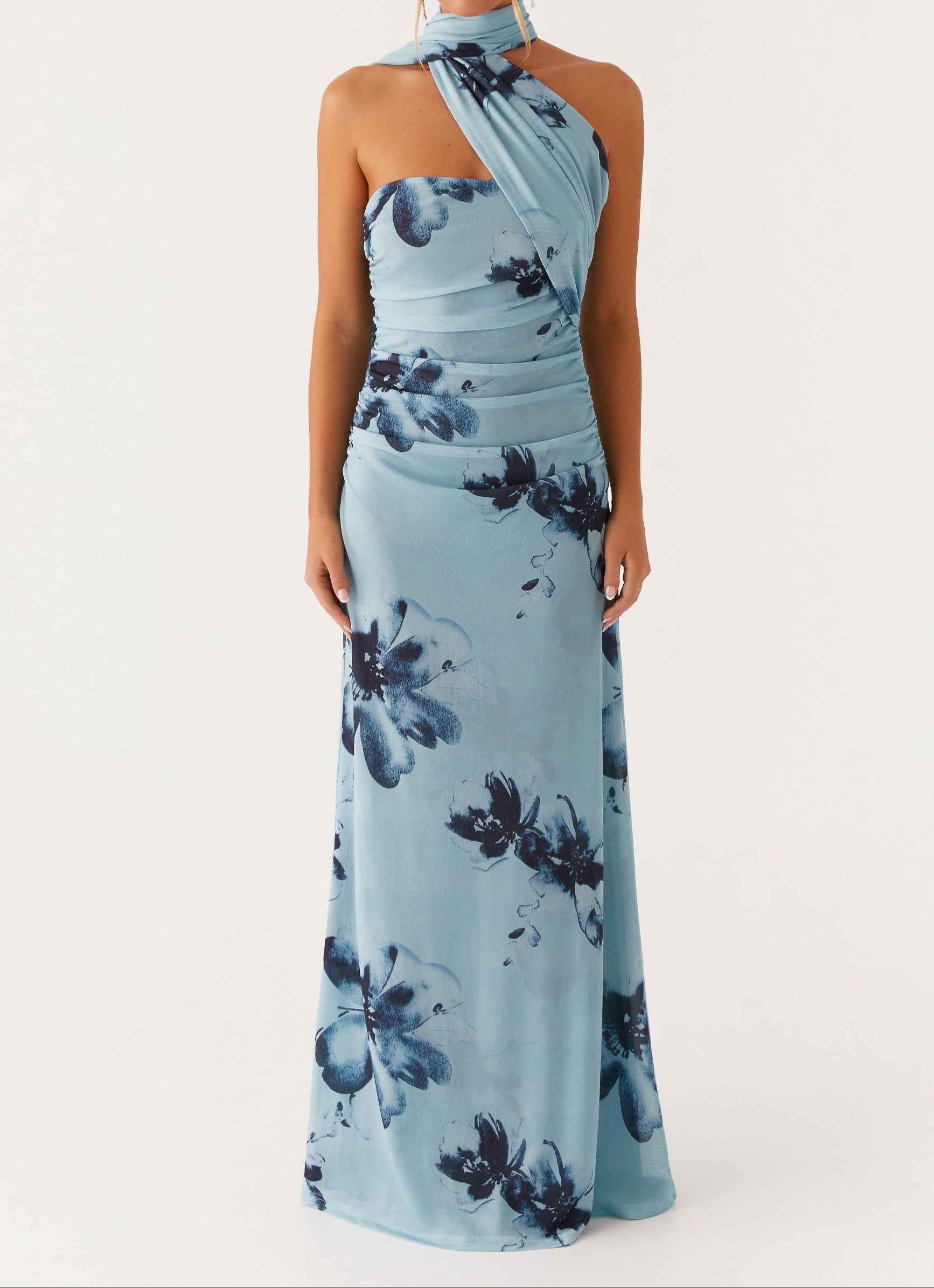 Maxi Dress - Blue Black Floral
