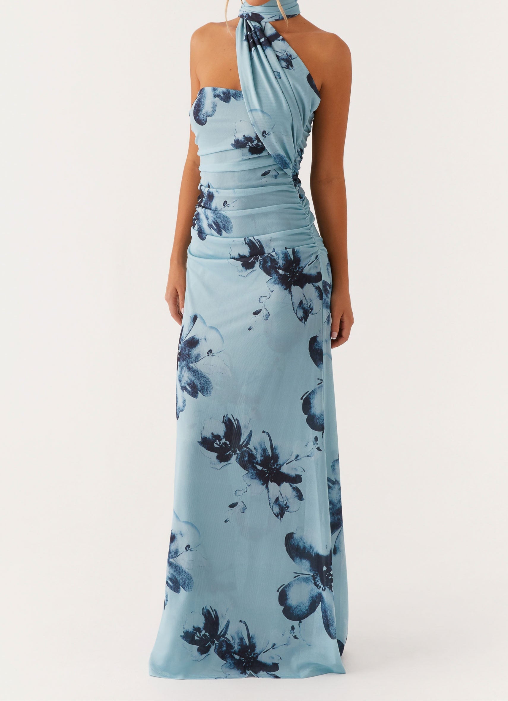 Maxi Dress - Blue Black Floral
