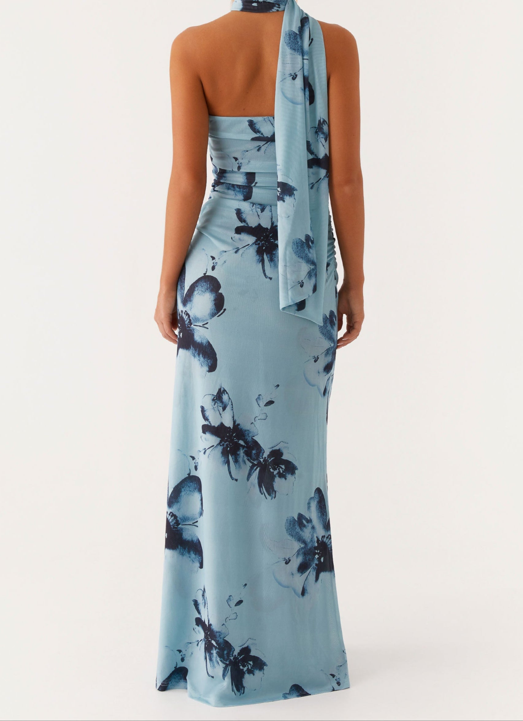 Maxi Dress - Blue Black Floral