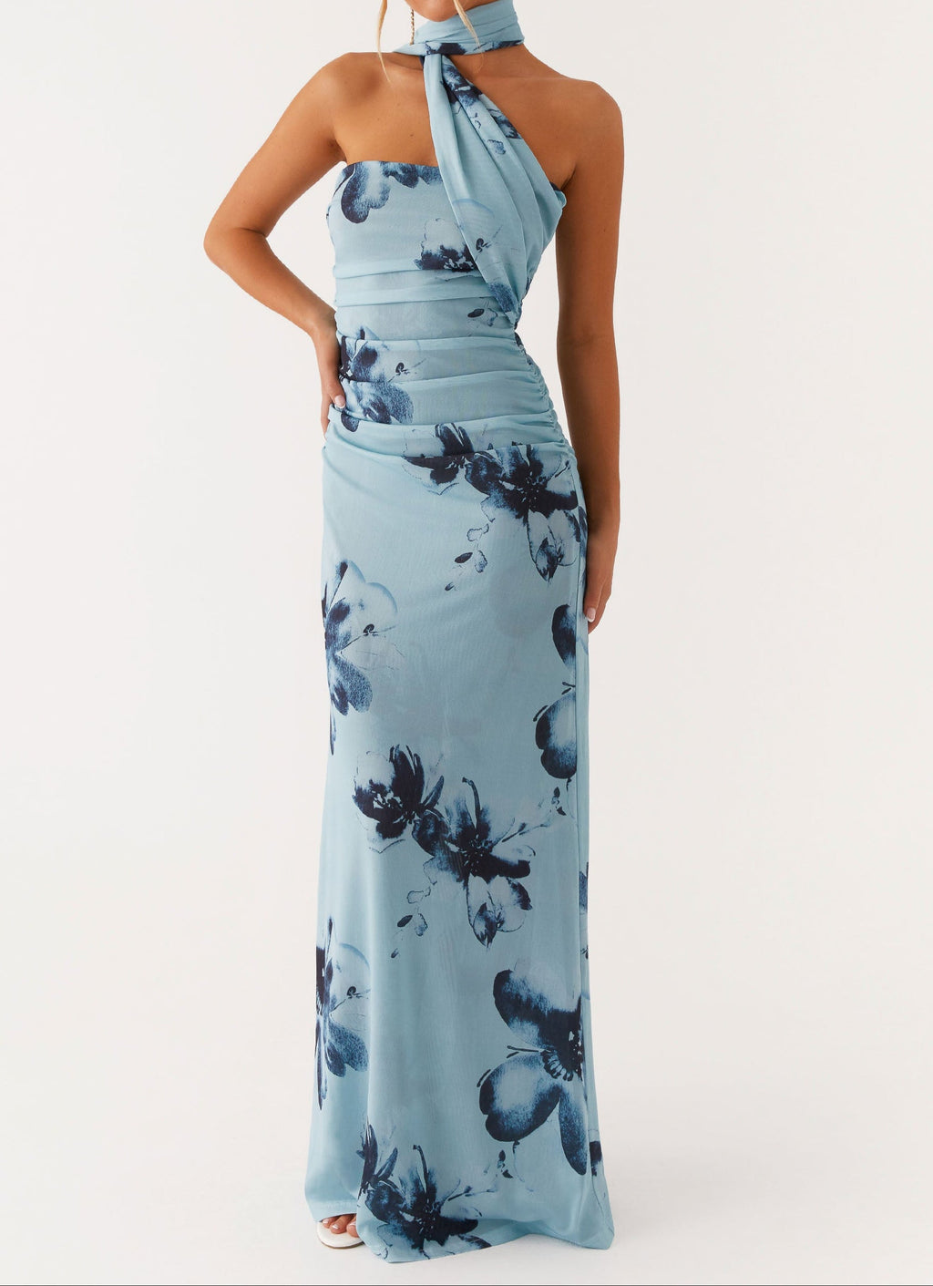 Maxi Dress - Blue Black Floral