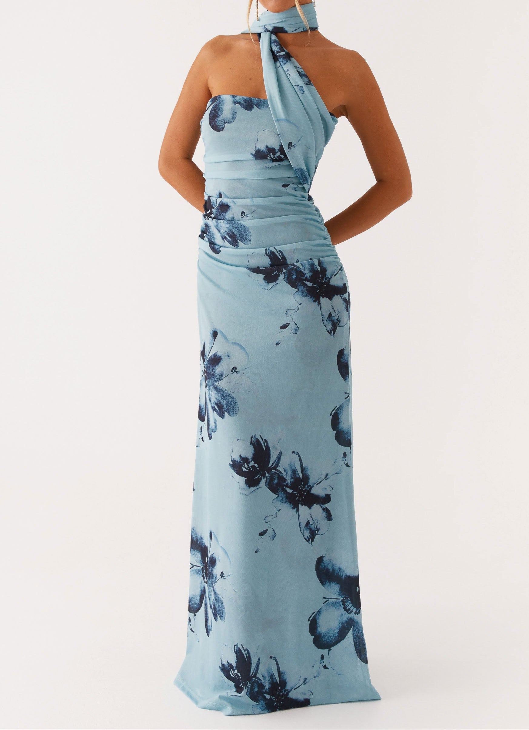 Maxi Dress - Blue Black Floral