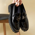 Men's Glossy Chunky Platform Loafers | Wingtip