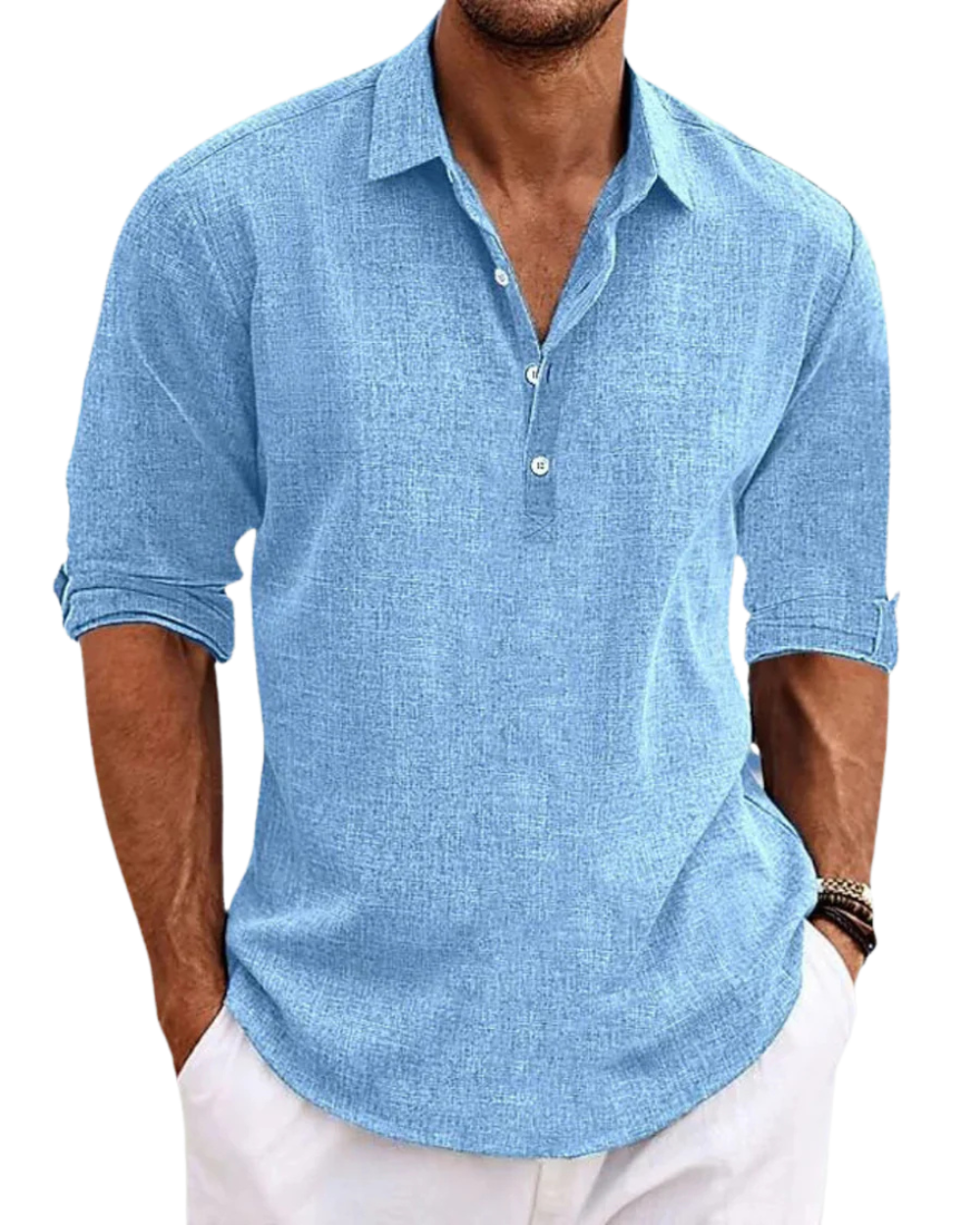 Men's Turn-Down Collar Casual Summer Shirt | Long Sleeve