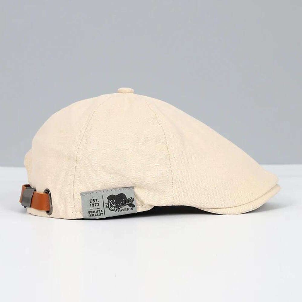 Men's Vintage Newsboy Style Flat Cap | with Adjustable Buckle
