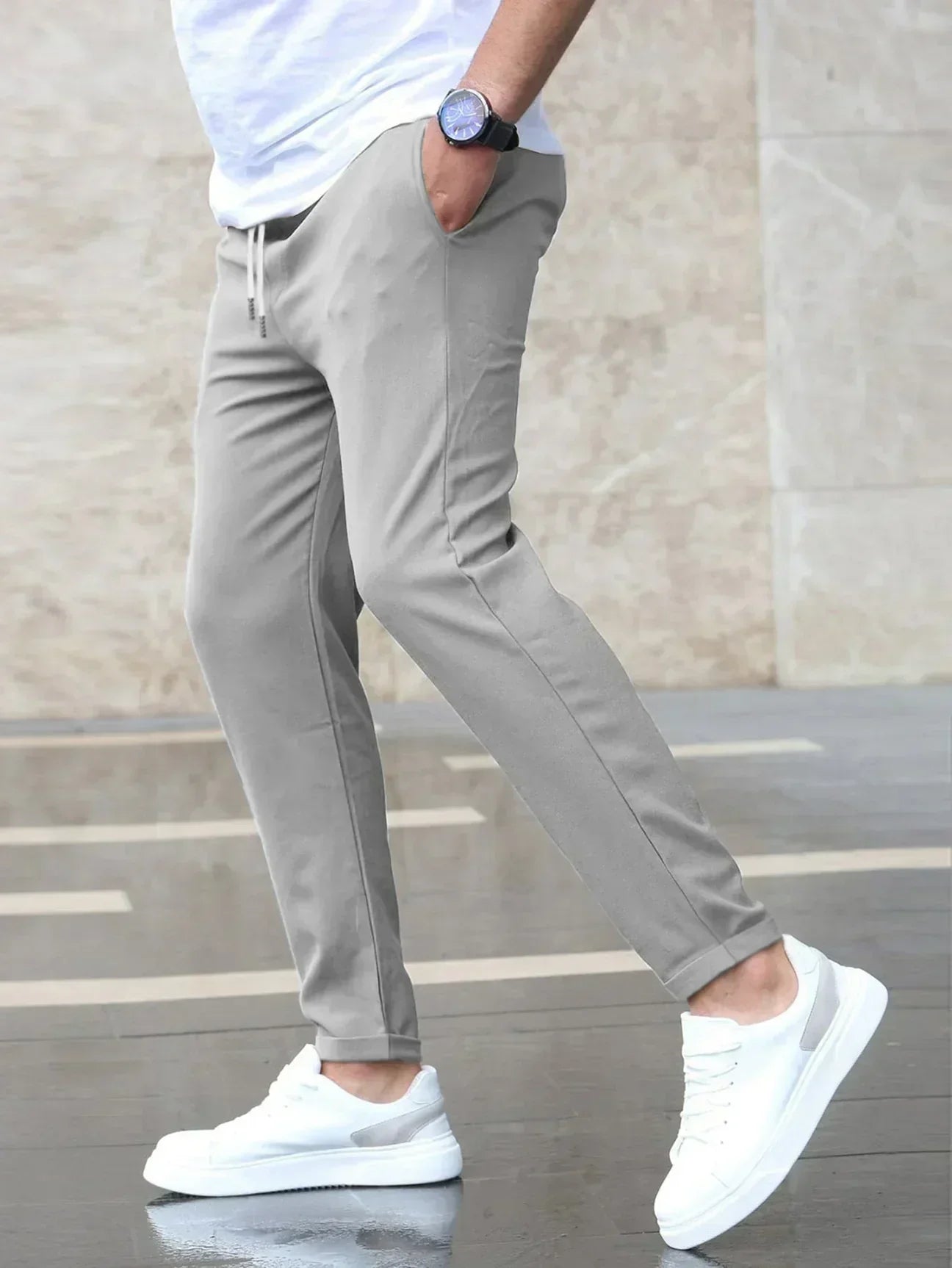 Men's Slim Fit Joggers with Drawstring