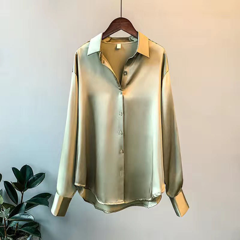 Women's Long Sleeve Collared Blouse | Relaxed Fit for Formal Occasions
