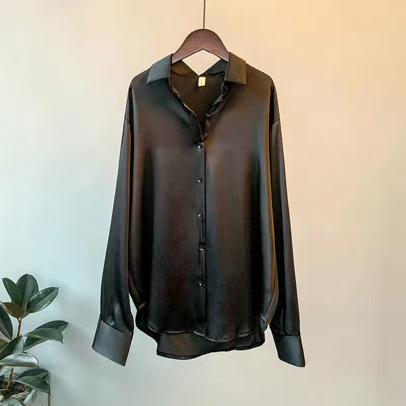 Women's Long Sleeve Collared Blouse | Relaxed Fit for Formal Occasions