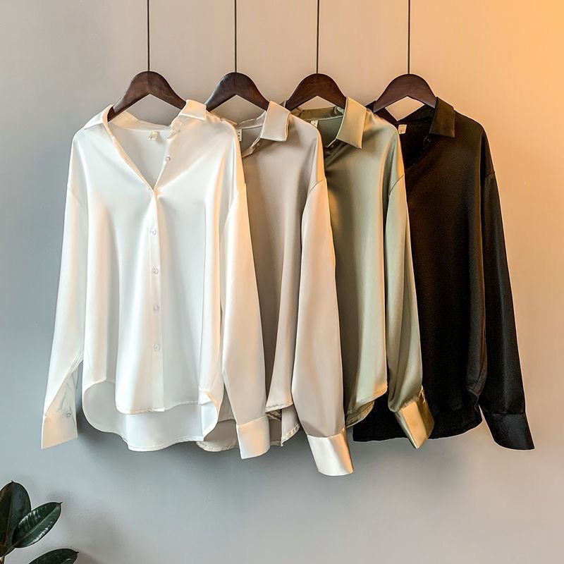 Women's Long Sleeve Collared Blouse | Relaxed Fit for Formal Occasions