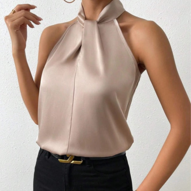 Women's Sleeveless Halter Top for Parties