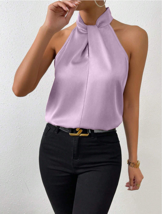 Women's Sleeveless Halter Top for Parties