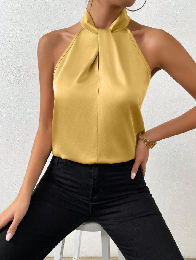 Women's Sleeveless Halter Top for Parties