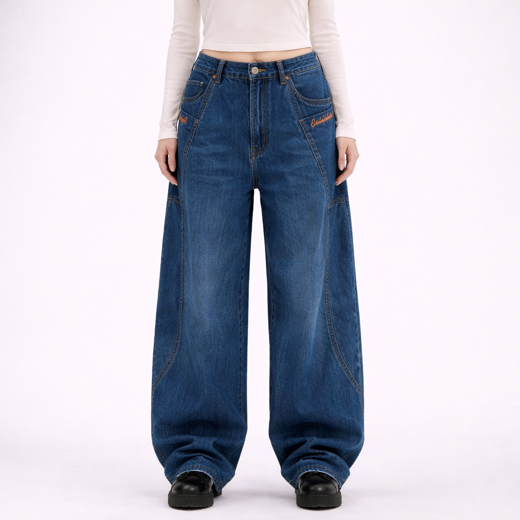 Large Pocket Boyfriend Jeans Women