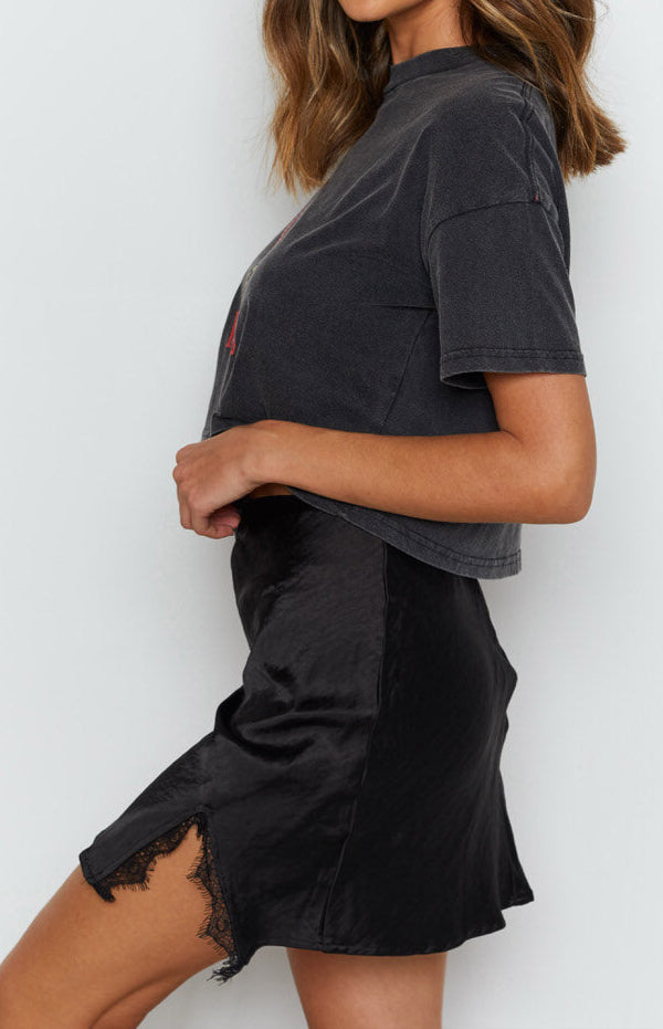 Cristina Lace Mini Skirt Black