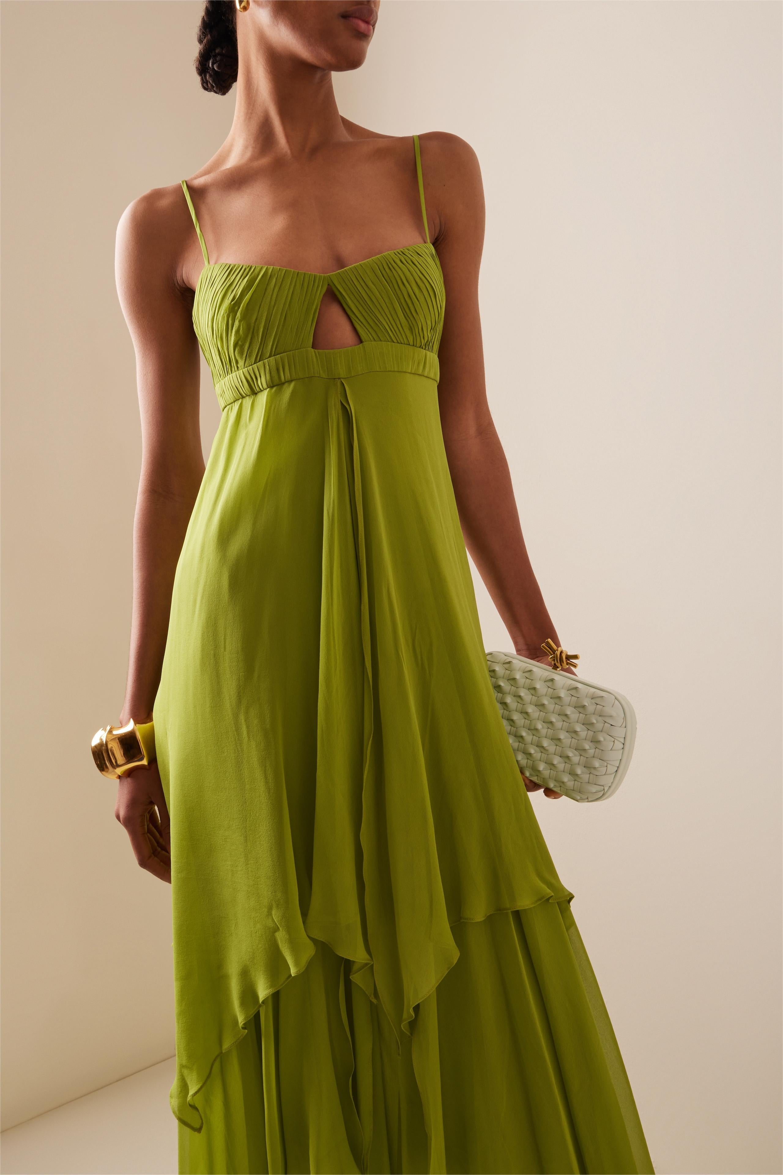 Ruffle Maxi Dress with Spaghetti Straps for Women - Luce