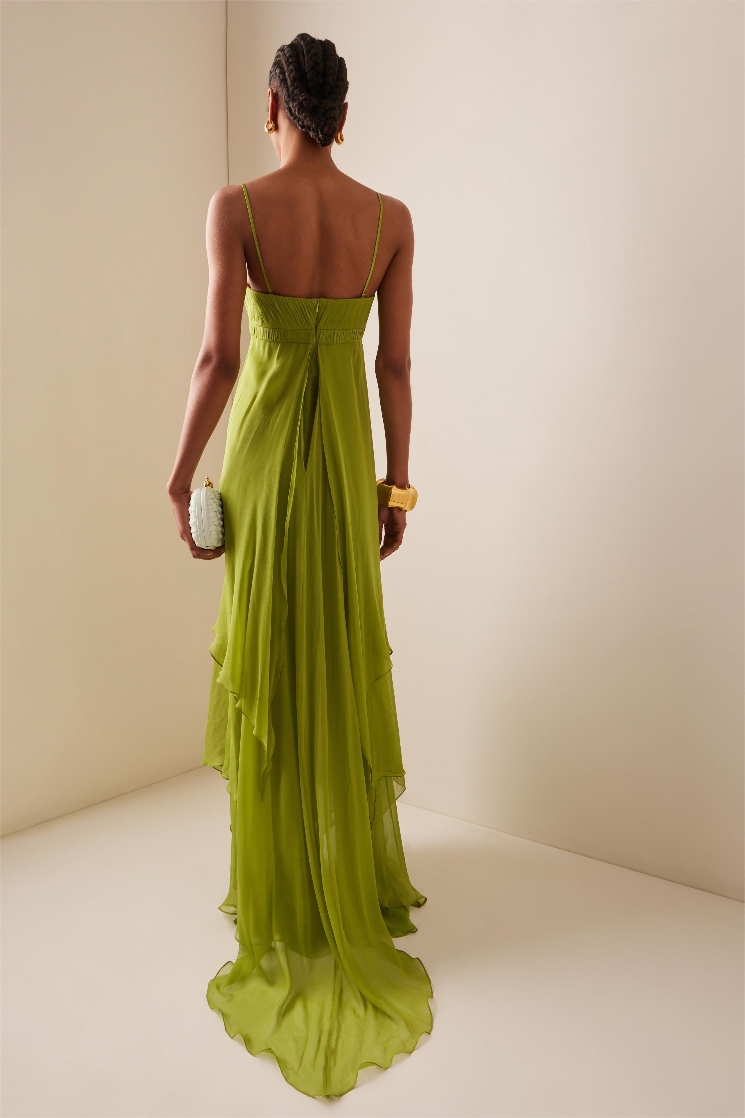 Ruffle Maxi Dress with Spaghetti Straps for Women - Luce