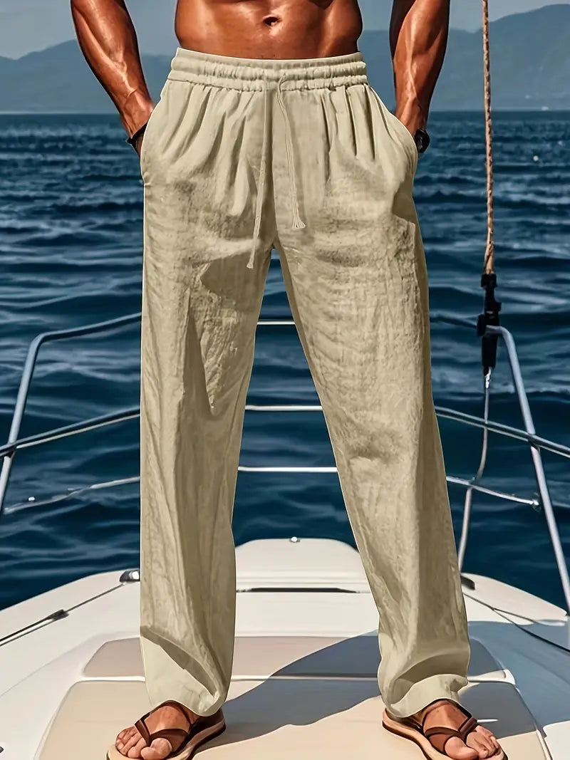Men's Summer Long Linen Trousers