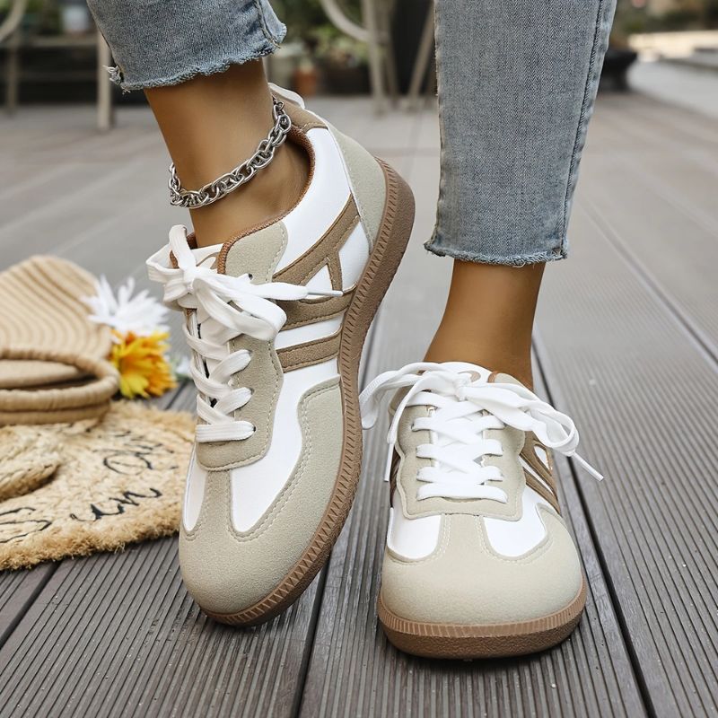 Women’s Retro Color-Block Casual Sneakers | Low-Top