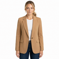 Women's Blazer Jacket with Notched Collar for Office Wear